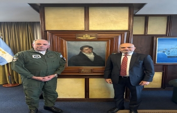 Ambassador Dinesh Bhatia met Brigadier Mayor Fernando Luis Mengo, Chief of Argentine Air Force